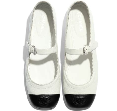 chanel black white mary jane shoes